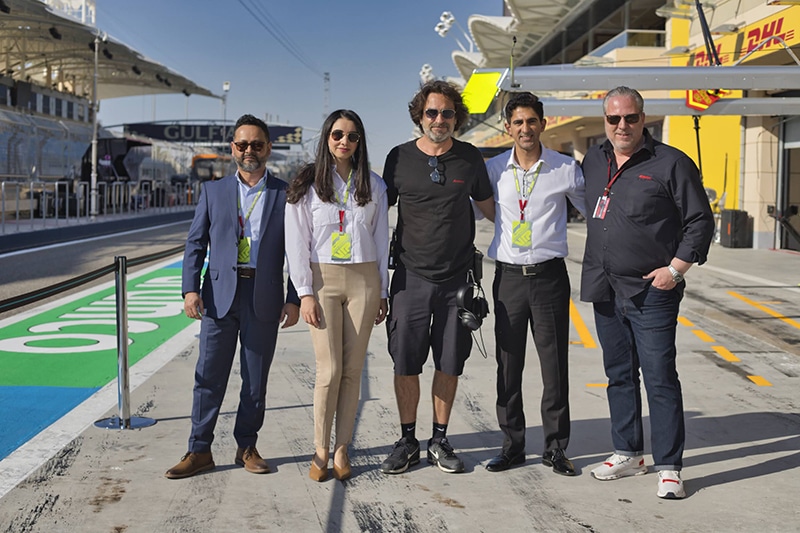 From Left – Luthfur Khan, May Neama, Riedel motorsports specialst , Veer Passi Group CEO of Kalaam, Michael Martens CEO RIEDEL Networks